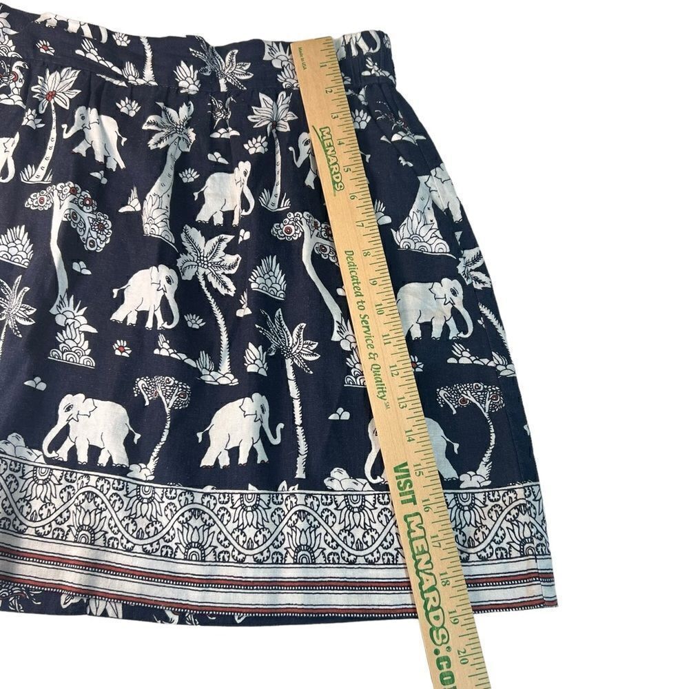 Loft linen blend Elephant Print Skirt mp - Picture 13 of 16